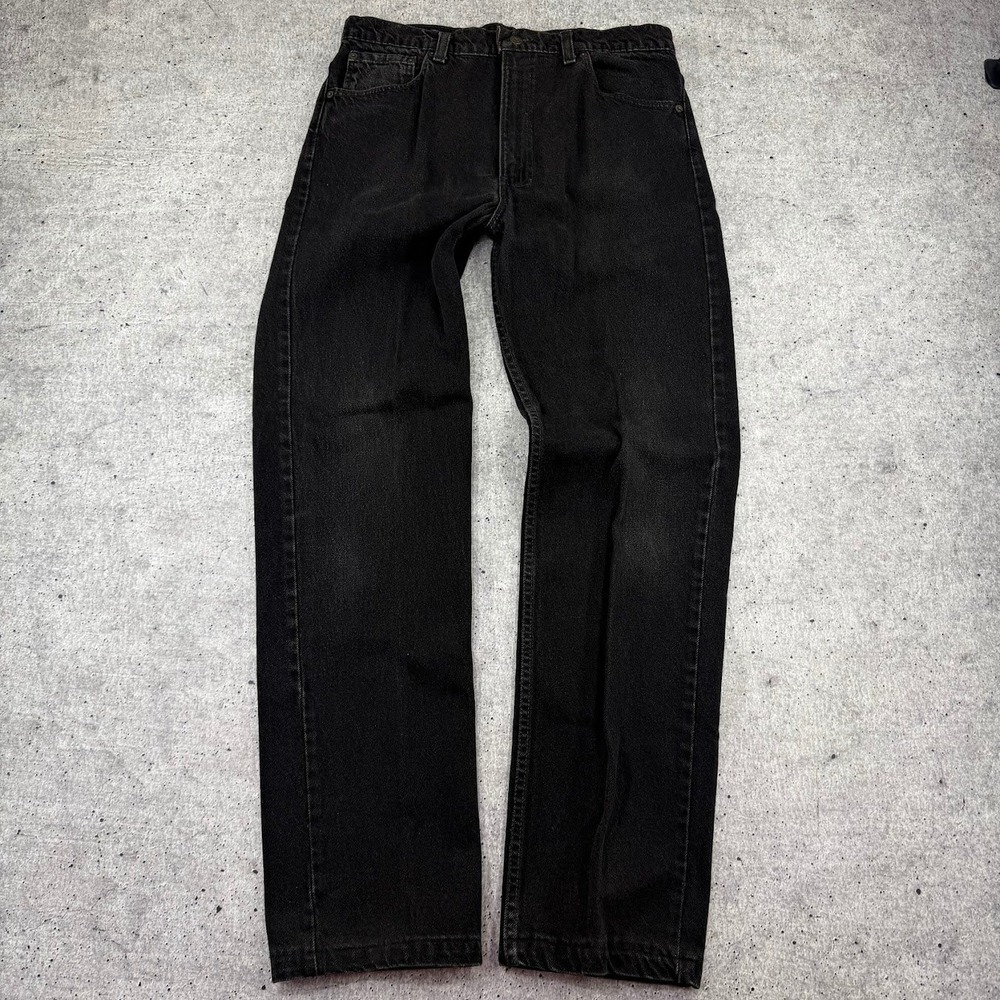 Vintage Made in USA Black Levis 505 Straight Leg Jeans 1993 33x33 (36x34 Tag)
